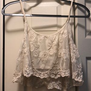 LA hearts lace crop top